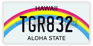 TGR832  license plate in HI