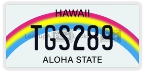 TGS289  license plate in HI