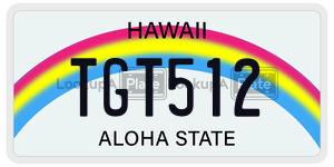 TGT512 license plate in Hawaii