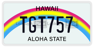 TGT757  license plate in HI