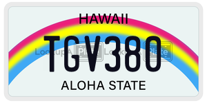 TGV380 license plate in Hawaii