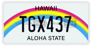 TGX437  license plate in HI