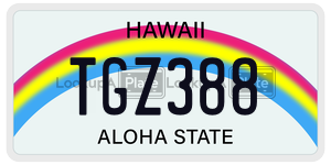 TGZ388 license plate in Hawaii