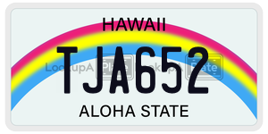 TJA652 license plate in Hawaii