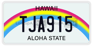 TJA915  license plate in HI