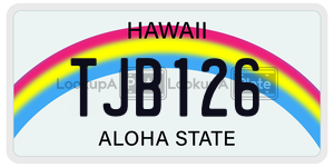 TJB126 license plate in Hawaii