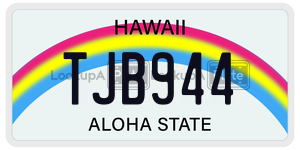 TJB944 license plate in Hawaii