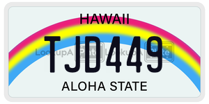 TJD449  license plate in HI