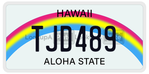 TJD489  license plate in HI