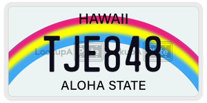 TJE848 license plate in Hawaii