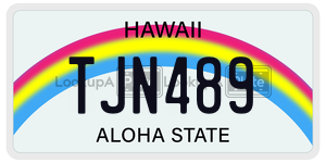 TJN489  license plate in HI