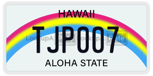 TJP007  license plate in HI