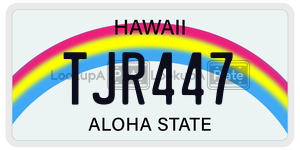 TJR447  license plate in HI