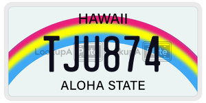 TJU874  license plate in HI