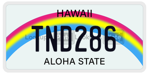 TND286  license plate in HI