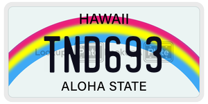 TND693  license plate in HI