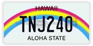 TNJ240 license plate in Hawaii