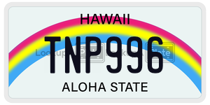 TNP996 license plate in Hawaii