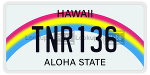 TNR136  license plate in HI