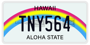 TNY564  license plate in HI