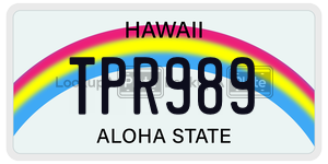 TPR989  license plate in HI