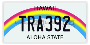 TRA392  license plate in HI