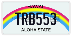 TRB553  license plate in HI
