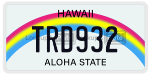 TRD932  license plate in HI