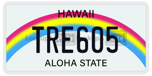 TRE605  license plate in HI