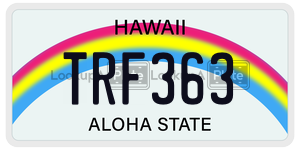 TRF363  license plate in HI