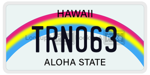 TRN063 license plate in Hawaii