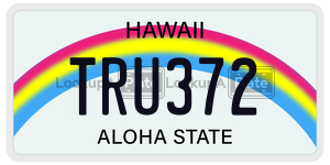 TRU372  license plate in HI