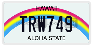 TRW749 license plate in Hawaii