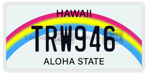 TRW946  license plate in HI