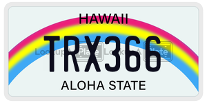 TRX366  license plate in HI