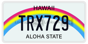 TRX729  license plate in HI