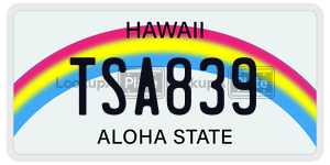 TSA839  license plate in HI