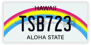 TSB723 license plate in Hawaii