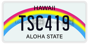 TSC419 license plate in Hawaii