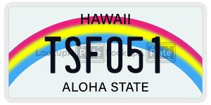 TSF051  license plate in HI
