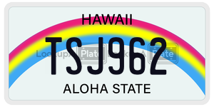 TSJ962  license plate in HI