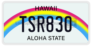 TSR830 license plate in Hawaii