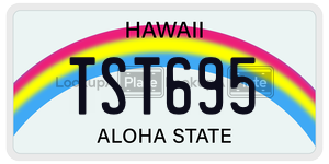 TST695  license plate in HI