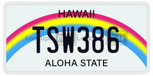 TSW386  license plate in HI