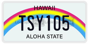 TSY105 license plate in Hawaii