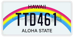 TTD461 license plate in Hawaii