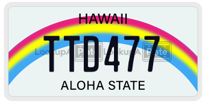 TTD477  license plate in HI