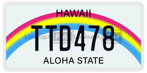 TTD478  license plate in HI