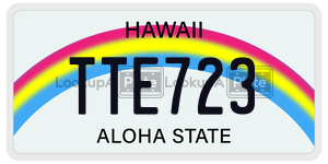TTE723  license plate in HI