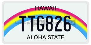 TTG826 license plate in Hawaii